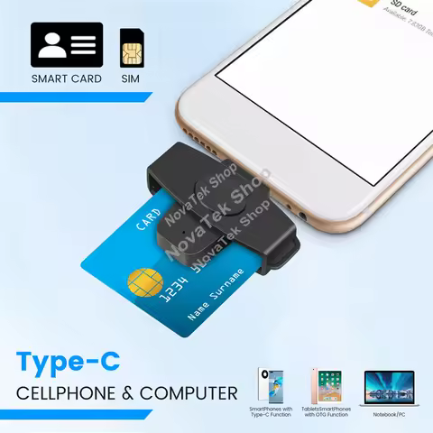 CSCR3 Smart CAC Card Reader Type-C Bank Tax Declaration SIM Card/IC Card ID Card Reader-A31R