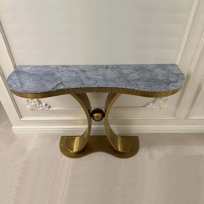 Italian Light Luxury Console Table End View Table Entry Entrance Table Extremely Narrow Corridor Against the Wall Stainless
