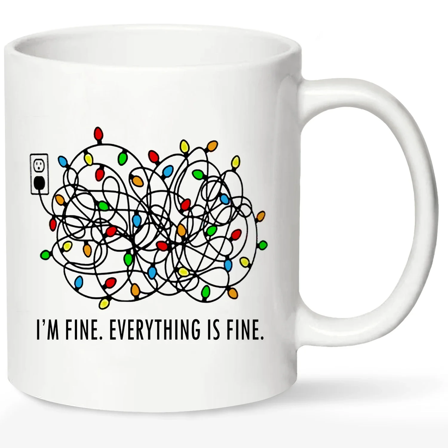 Ceramic Coffee Cup It's Fine I'm Fine Everything Is Fine Coffee Mug Tea Cups Original Breakfast Cups Cute Mugs Personalized Gift