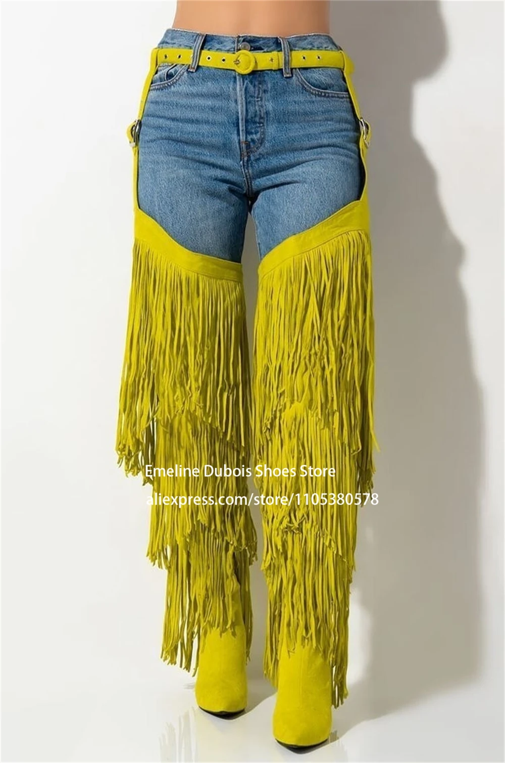 Snake Print Leather Thigh Boots Fringe Tassels Belt Buckle Fashion Sexy Women High Heel Boots for Festival Party Streetwear