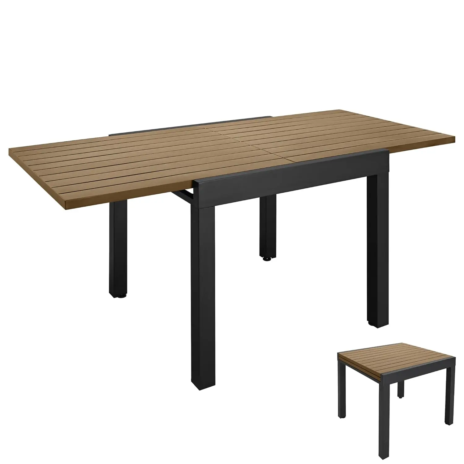 

Extendable Aluminum Patio Dining Table 32-65in Adjustable Square/Rectangular Outdoor Garden Backyard Poolside Table Customized