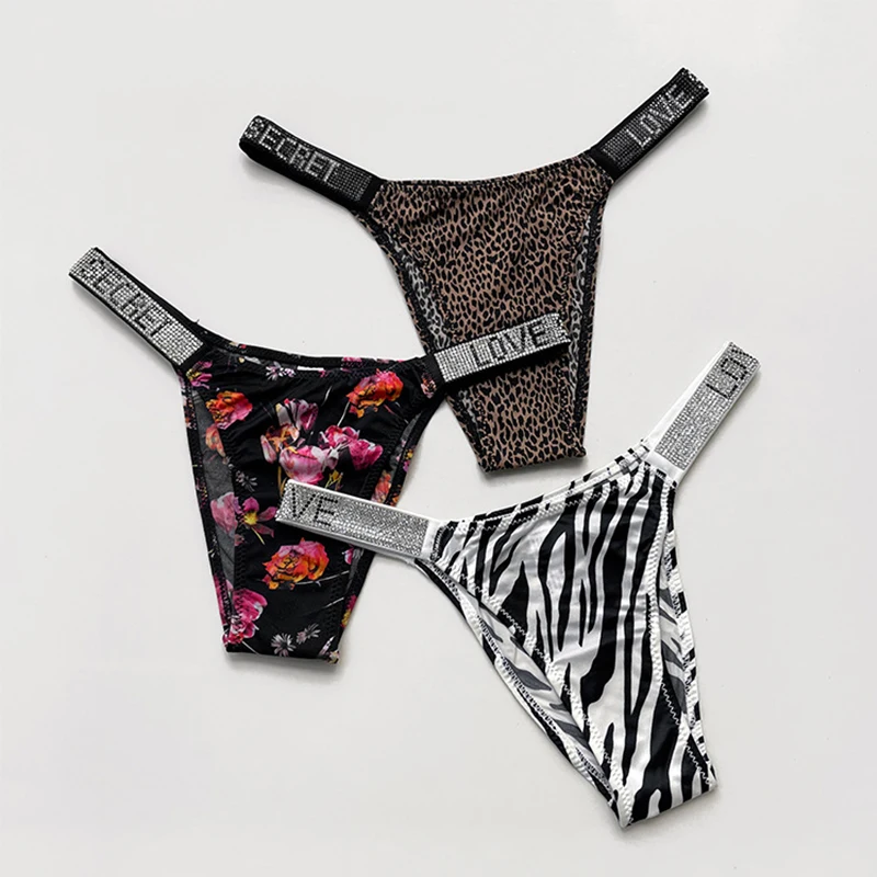 Lesklé kamínkové tanga Dámské kalhotky s nízkým pasem Sexy spodní prádlo Dámské kalhotky Lingere Panty Underware Dámské spodní prádlo Thongs - náhled 5