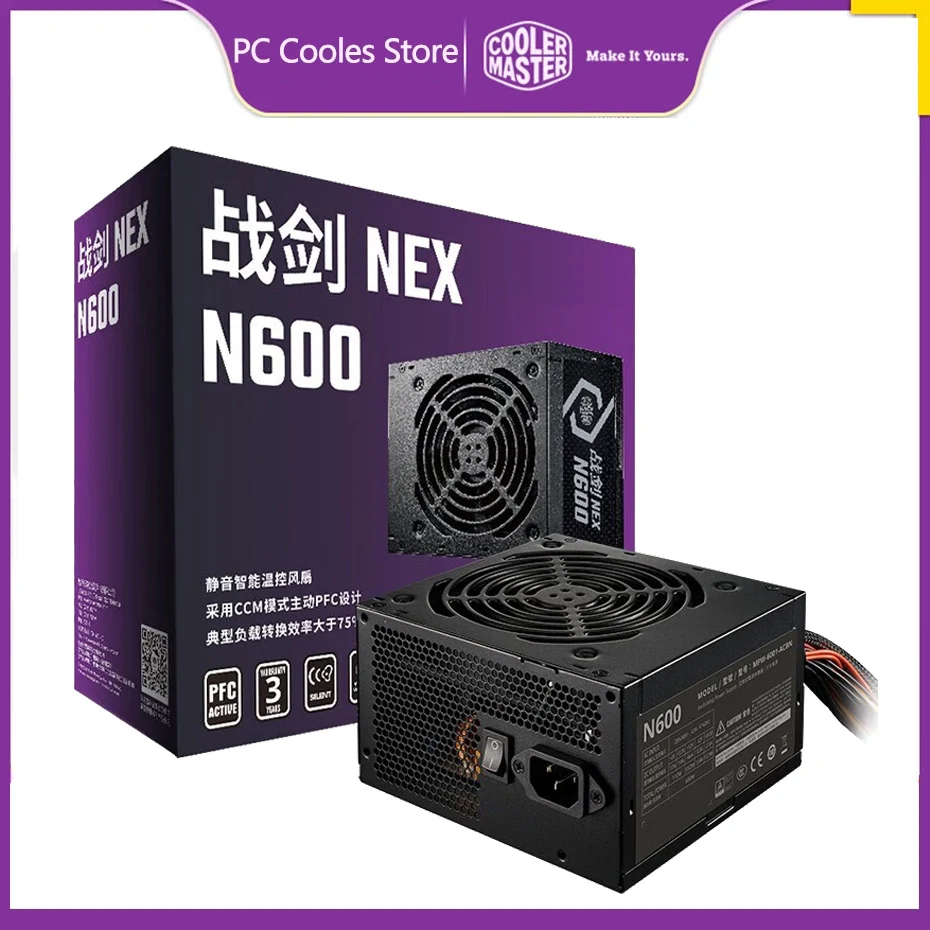 

Cooler Master Battle Sword NEX PSU Game Computer Power Supply 12cm Fan 12V ATX PC Power Supply 400 Watt PFC Actice For Office