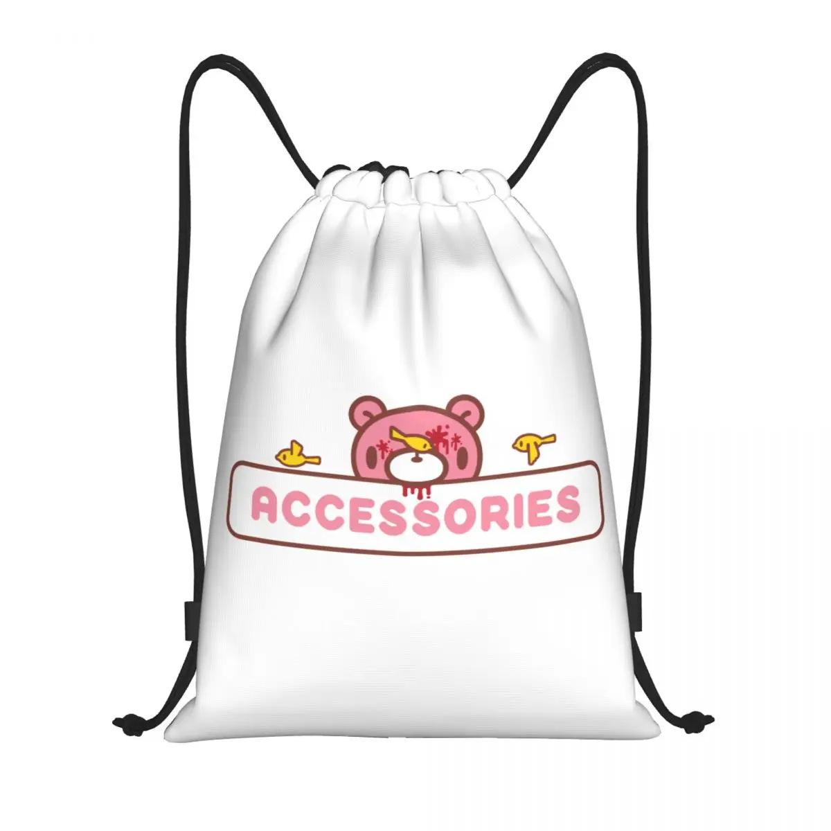 

Пользовательский мультфильм анимация мрачный медведь рюкзак на шнурке сумки для женщин и мужчин легкий спортивный рюкзак для спортзала мешки для тренировок