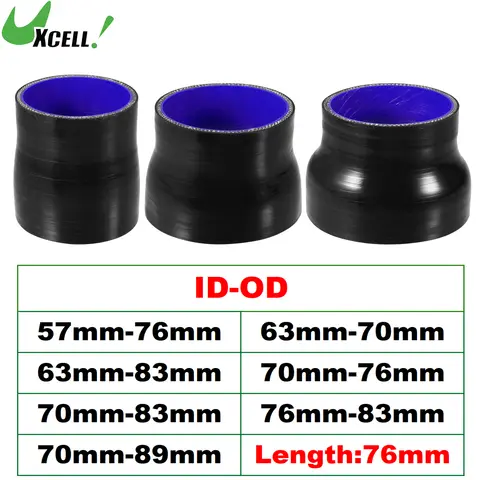 UXCELL 실리콘 호스 커플러, 인터쿨러 튜브, 강화 흡기 감속기, 57mm-76mm, 63mm-70mm, 70mm-76mm
