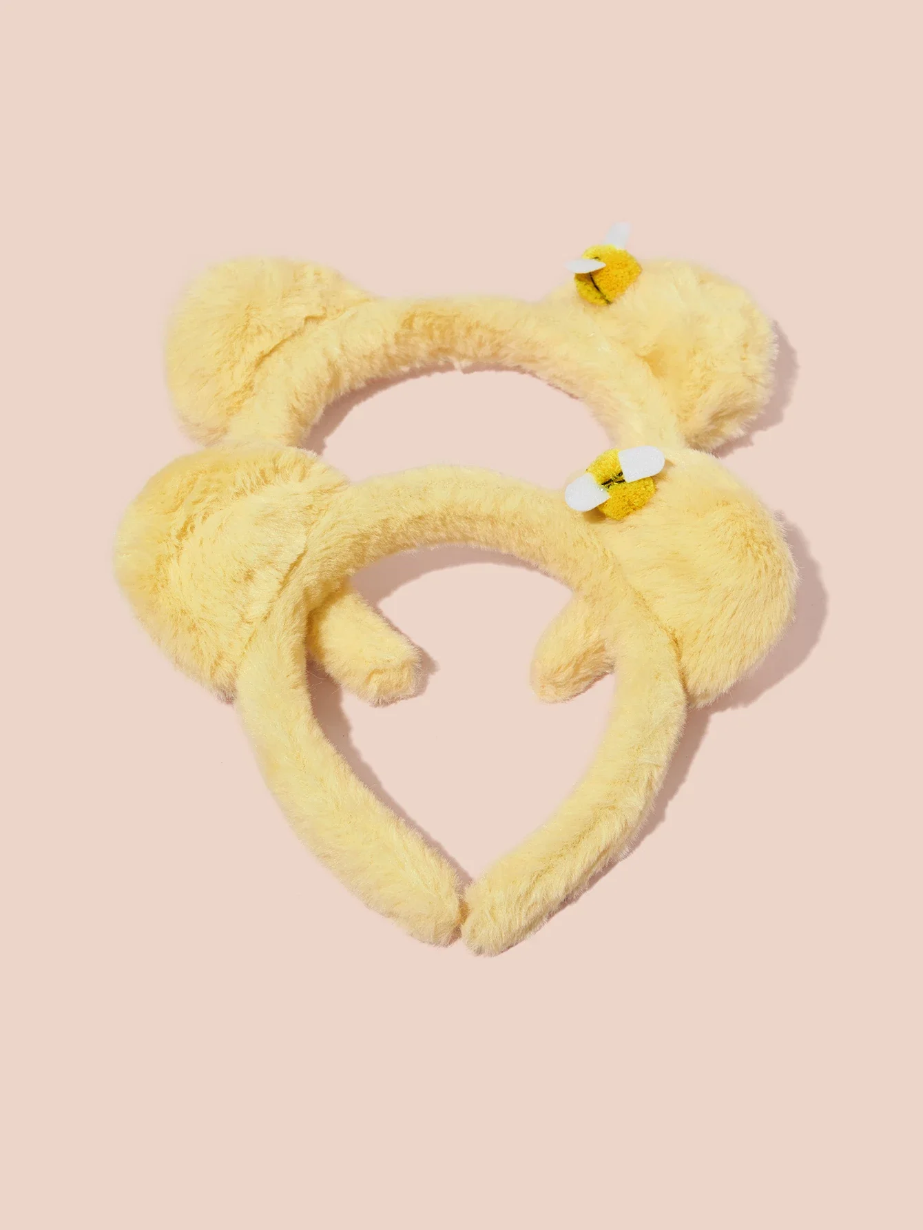 

Cute Bear Ear Plush Headband With Bee Decor Women's Fashion Hair Accessory