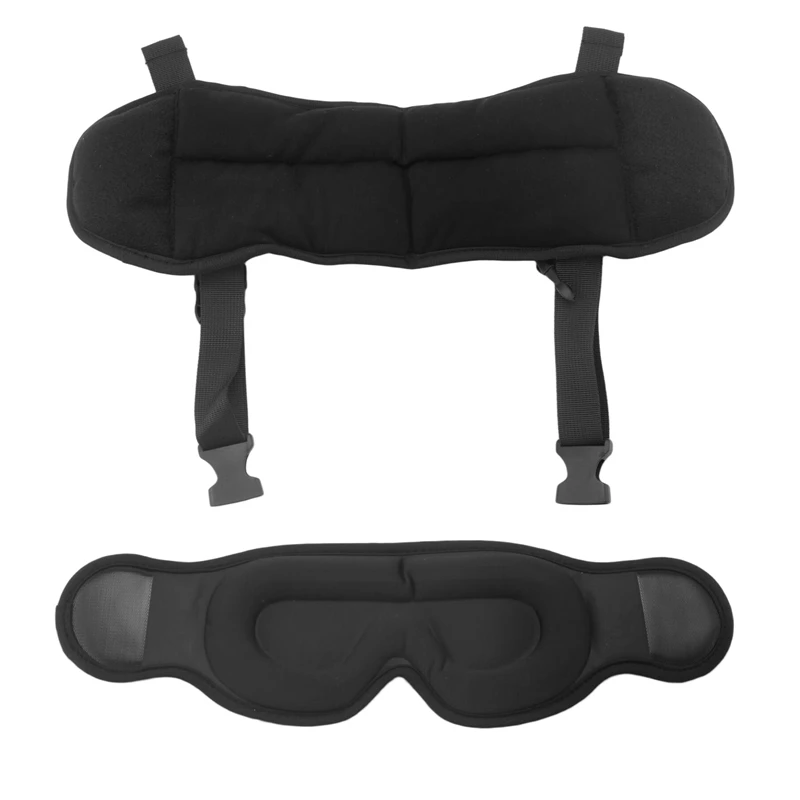 Travel Pillow, Airplane Neck Pillow for Long Flight, Oversized Head Strap with Eye Mask for Sleep, 360°Support Headrest