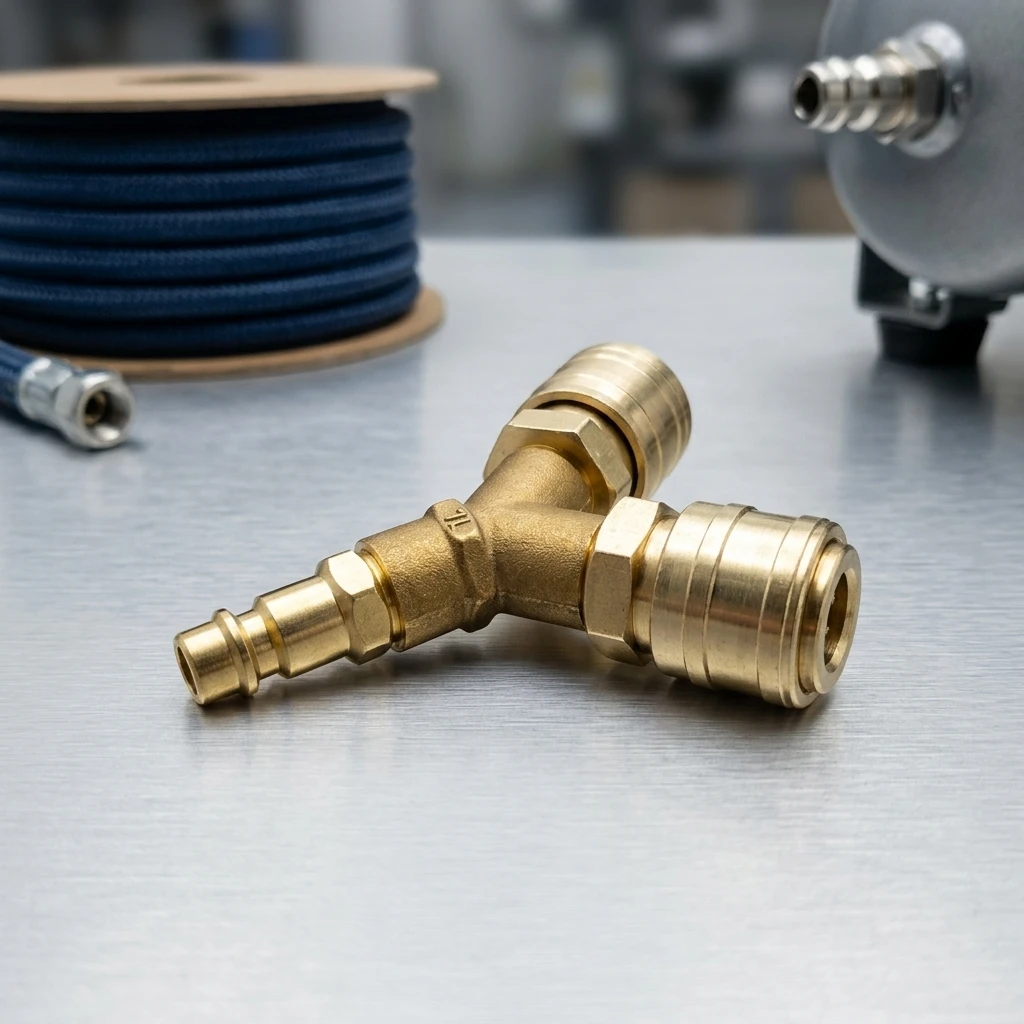 1pc Pneumatic Tee Connector Leak-Proof Alloy Steel Quick Fitting Air Compressor Tools Splicer Pipe Fitting Y Shape 3 Way Hose