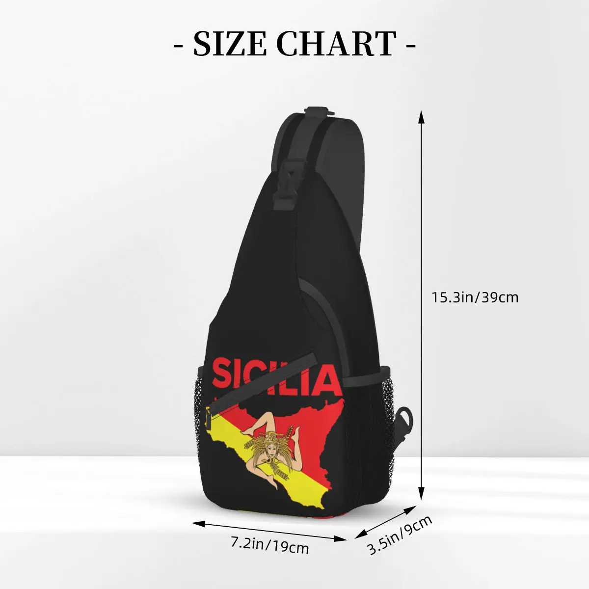 Siciliaanse Pride Sicilia Vlag Sling Bag Borst Crossbody Schouderslinger Rugzak Outdoor Dagrugzakken Italië Van De Sicilië Vlag Tas