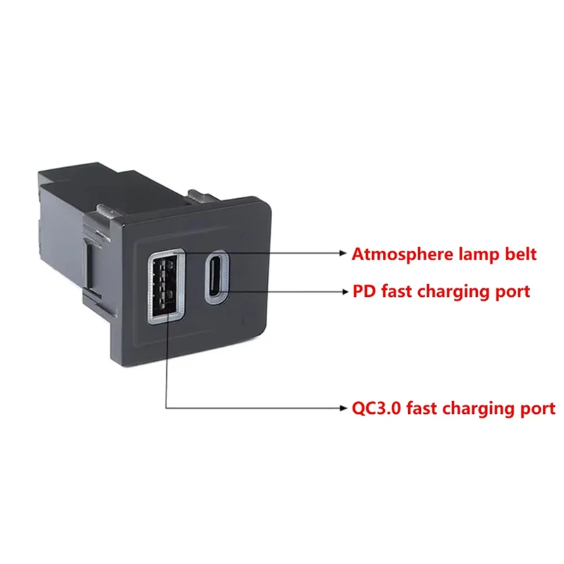 

Car Charger PD Port Fast Charging Phone Charging Adapter For Multivan T5 QC3.0 Fast Charging Car USB Charger