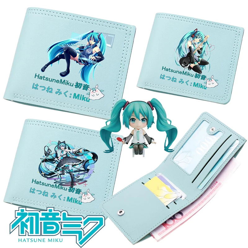 

Hatsune Miku Wallet Girls Coin Purse Students Short Purse Wallet Photo Card Holder Handbag Cartoon Storage Bag Christmas Gift