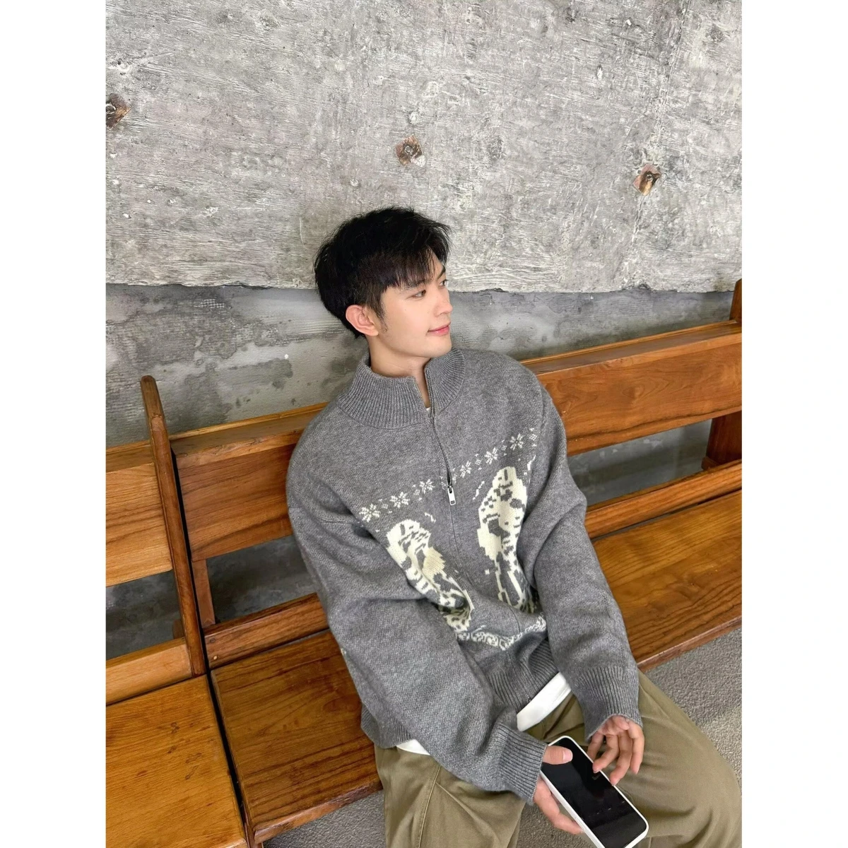 

Повседневный вязаный свитер в американском стиле ретро с v-образным вырезом, мужской цветной открытый кардиган, мягкий полиэстер, зимний длинный свек, модный