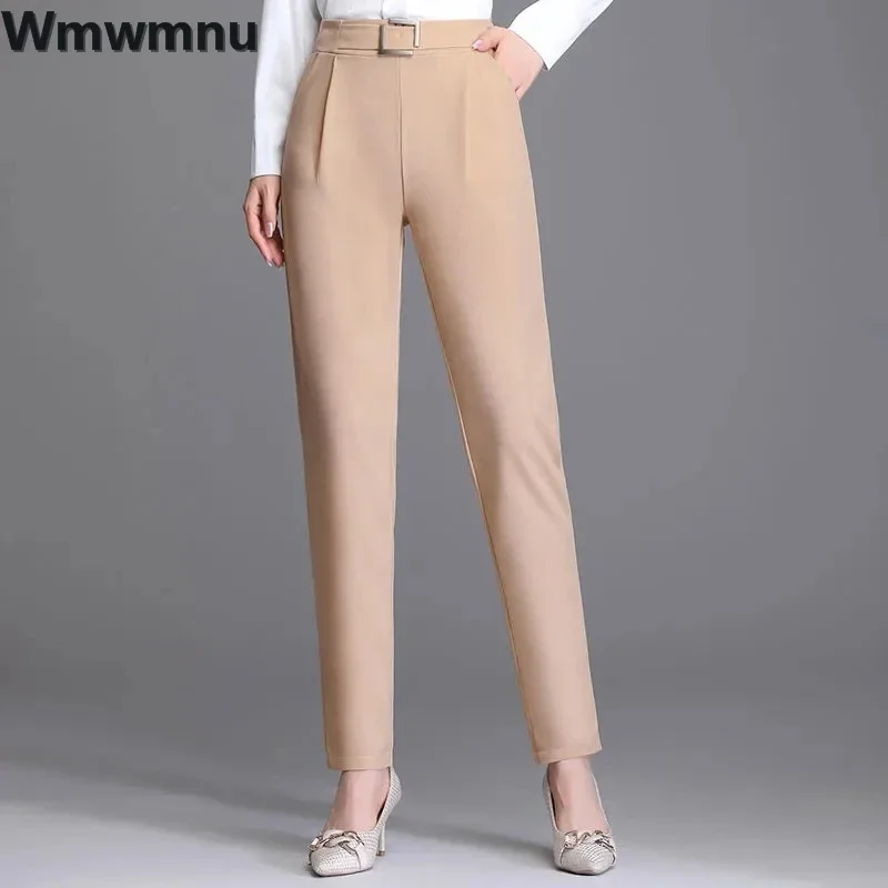 Oversized 5XL High Waist Slim Pencil Pants Baggy Spring Fall Womens Trousers Basic Office Pantalones Casual OL Spodnie