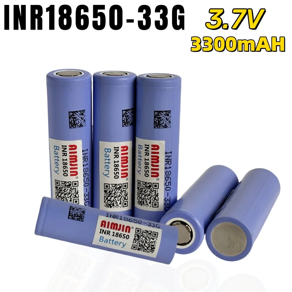 1-20PCS INR18650 33G 3.7V 3300mAH Rechargeable Li-Ion Battery 30A Discharge for INR18650 Flashlight Car LED Lights Lamps