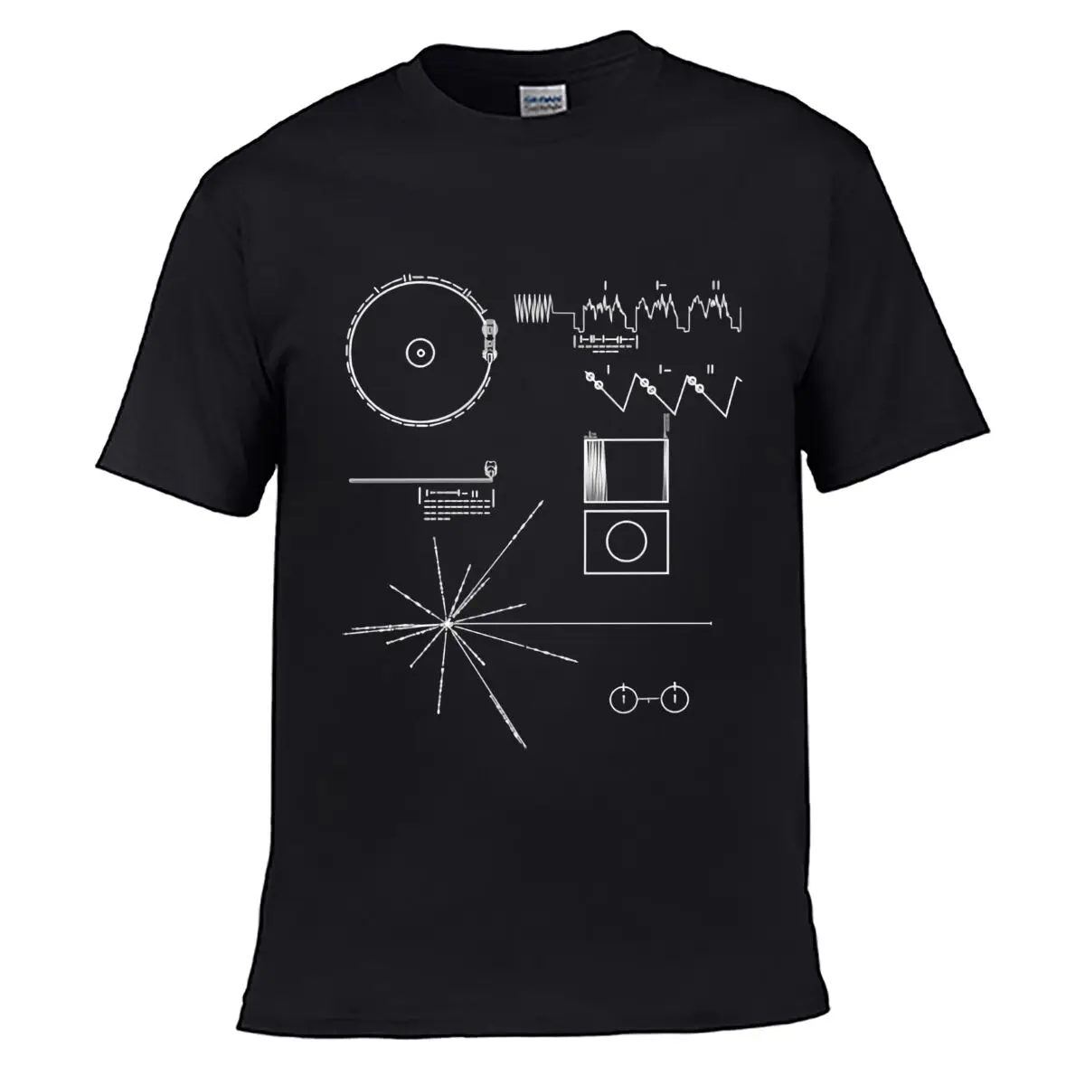 Retro Audio Equipment Waveform Turntable Solid Washed Vintage Tee Distressed Loose