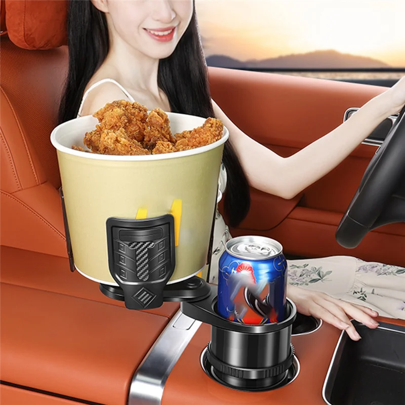 WOTT-1 PCS Multifunktionale Auto Wasser Tasse Halter Carbon Faser Muster Modifizierte Tasse Halter Aschenbecher Halter