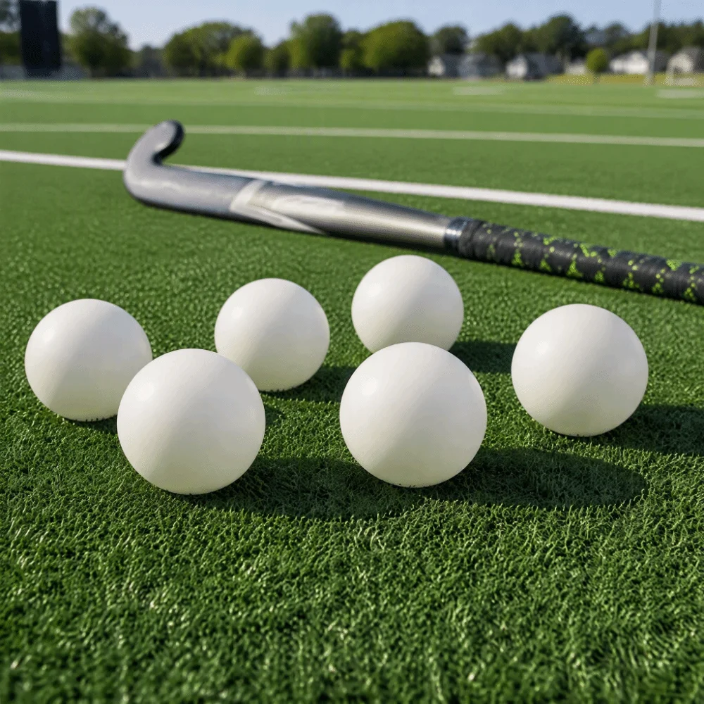 6PCS Compact High Visibility Hockey Balls Hollow 6.5cm Hockey Practice Balls PVC Glow Hockey Balls Outdoor Play