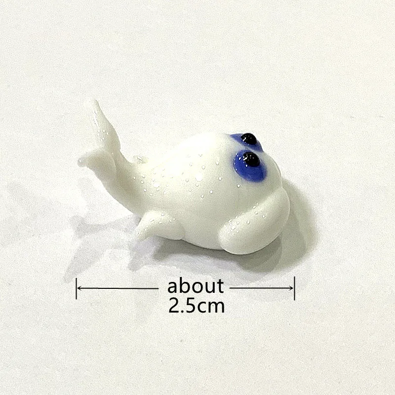 Mini Glas meeres tiere Statuette niedlichen Meeresfisch Delphin Tintenfisch Pinguin Kugelfisch Stachel rochen Walhai Fisch Krabbe Meeres schildkröte Elektrischer Aal Goldfisch Kaninchen Affen Ornamente – Detail 40
