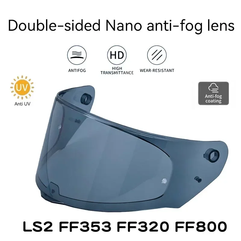 Helmet Visor for LS2 FF353 FF320 FF800 FF397 FF390 Motorcycle Double-sided Nano Anti-fog Lens for Motorbike Accessorie Glasses