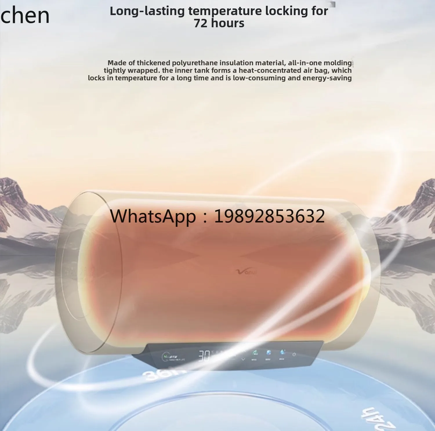 เครื่องทำน้ำอุ่นไฟฟ้าในครัวเรือน ความเร็วในการทำน้ำร้อนสำหรับอาบน้ำ ระบบเก็บน้ำร้อน ประหยัดพลังงานระดับ 1 อย่างเป็นทางการ ความจุ 60 ลิตร