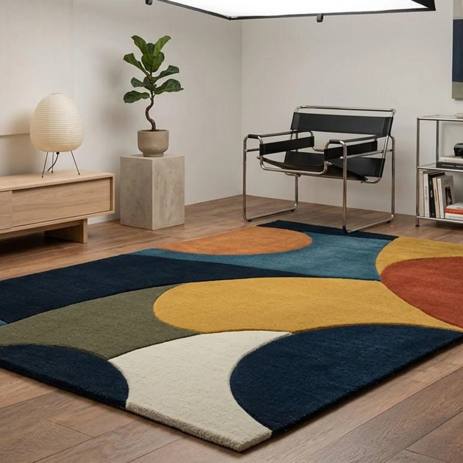 Room Decor Rug  Modern Abstract Rug, Colorful Geometric Area Rug, Mid Century Modern Carpet, Boho Balcony Patio Rug, Contemporary Living Room StateM1ent Rug