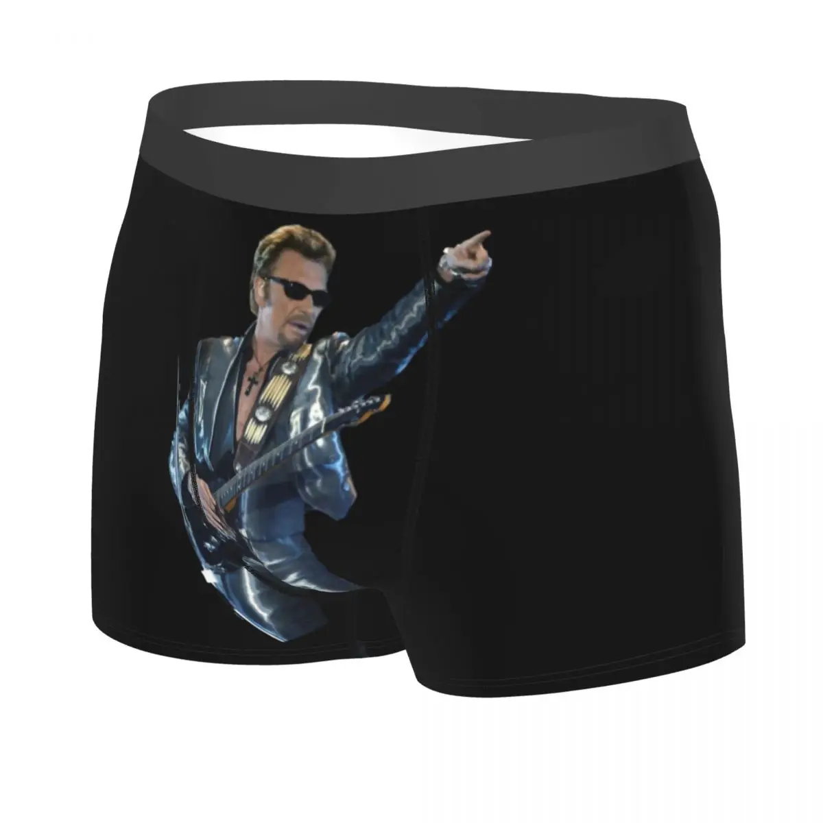 Male Sexy Johnny Hallyday French Rock Singer Underwear Boxer Briefs Men Soft Shorts Underpants