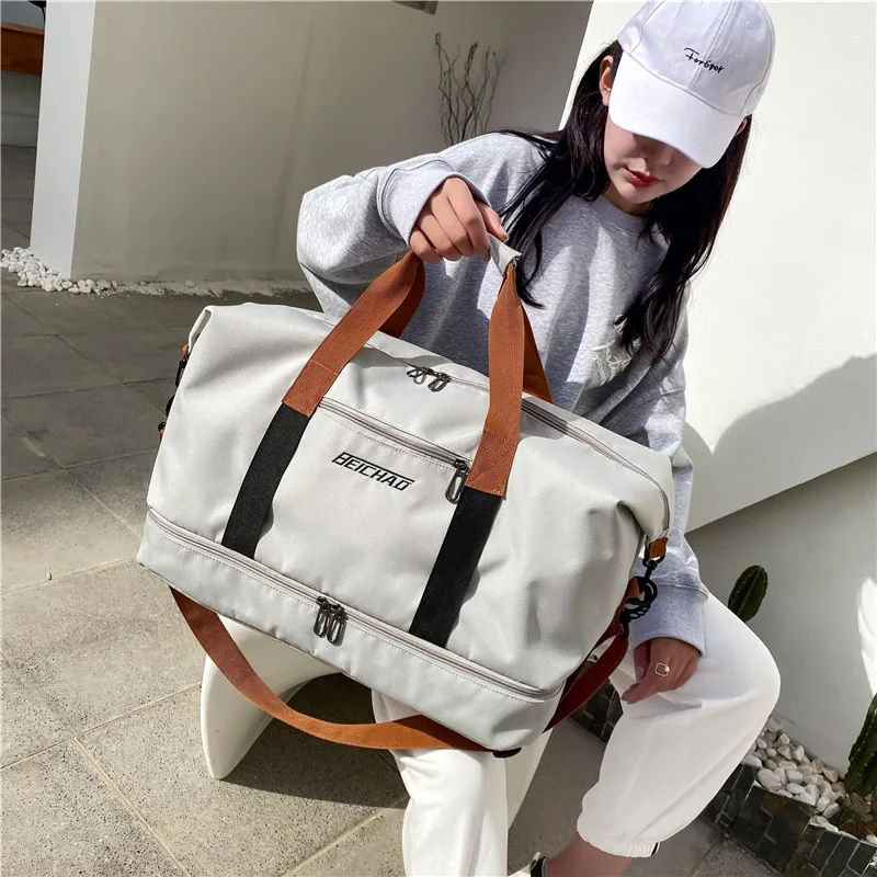Sacolas impermeáveis de viagem para mulheres, grande capacidade, bolsa esportiva masculina, bolsa mensageiro feminina de fim de semana, saco seco e