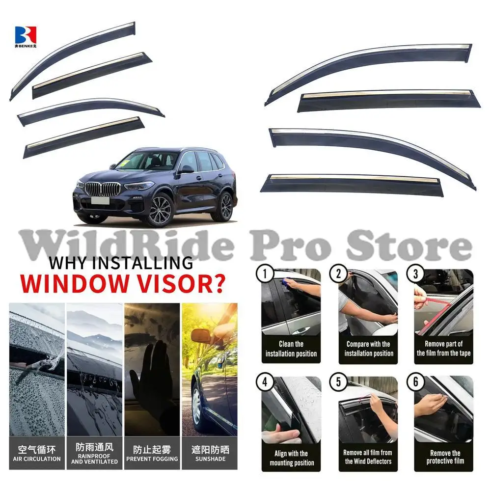 

1 комплект BMW X5 2019-2022 компьютерный литой высококачественный воздушный дефлектор солнцезащитного козырька