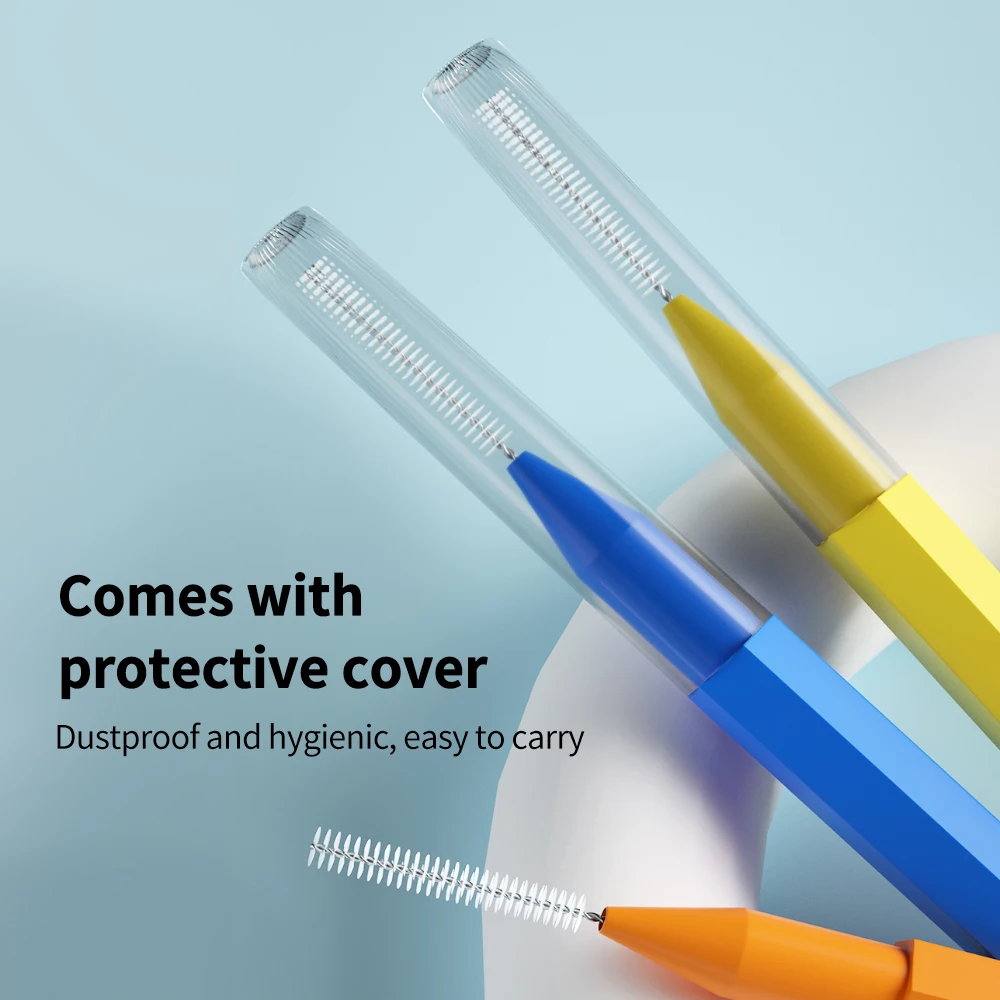 فرشاة بين الأسنان على شكل Kingubznis ، أعواد أسنان ناعمة لتقويم الأسنان ، تنظيف الأسنان ، بين فجوات الأسنان ، 60 في الصندوق