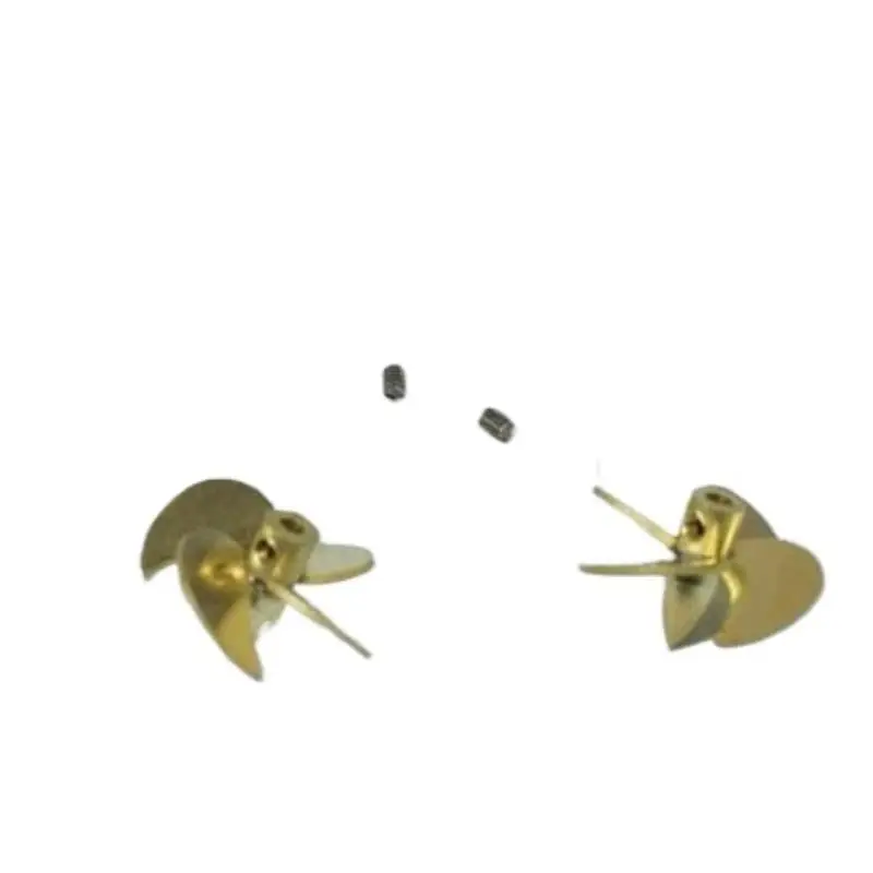 11.2mm 4-Blade Copper Propeller Set RC Ship Model 1/350 Scale L/R 1mm Shaft Hole 2PCS