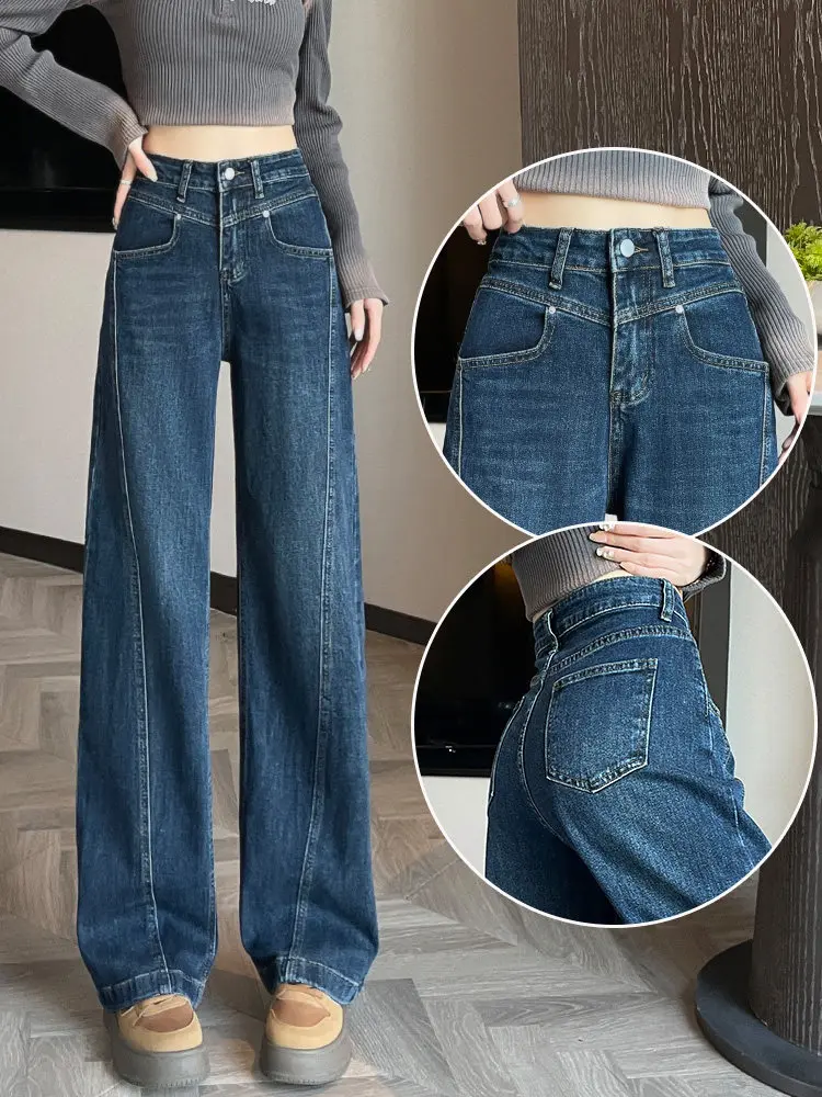 

Женские джинсы с подкладкой, эластичные, приталенные, прямые или скинни, с высокой талией, повседневные, однотонные, весенние...