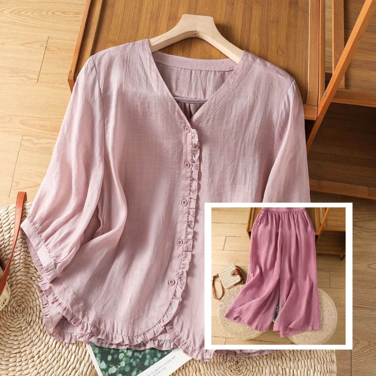 

Fashionable Embroidered Top And Casual Pants Two-Piece Set for plus Size Women Spring Summer New Arrival Elegant Commute Style