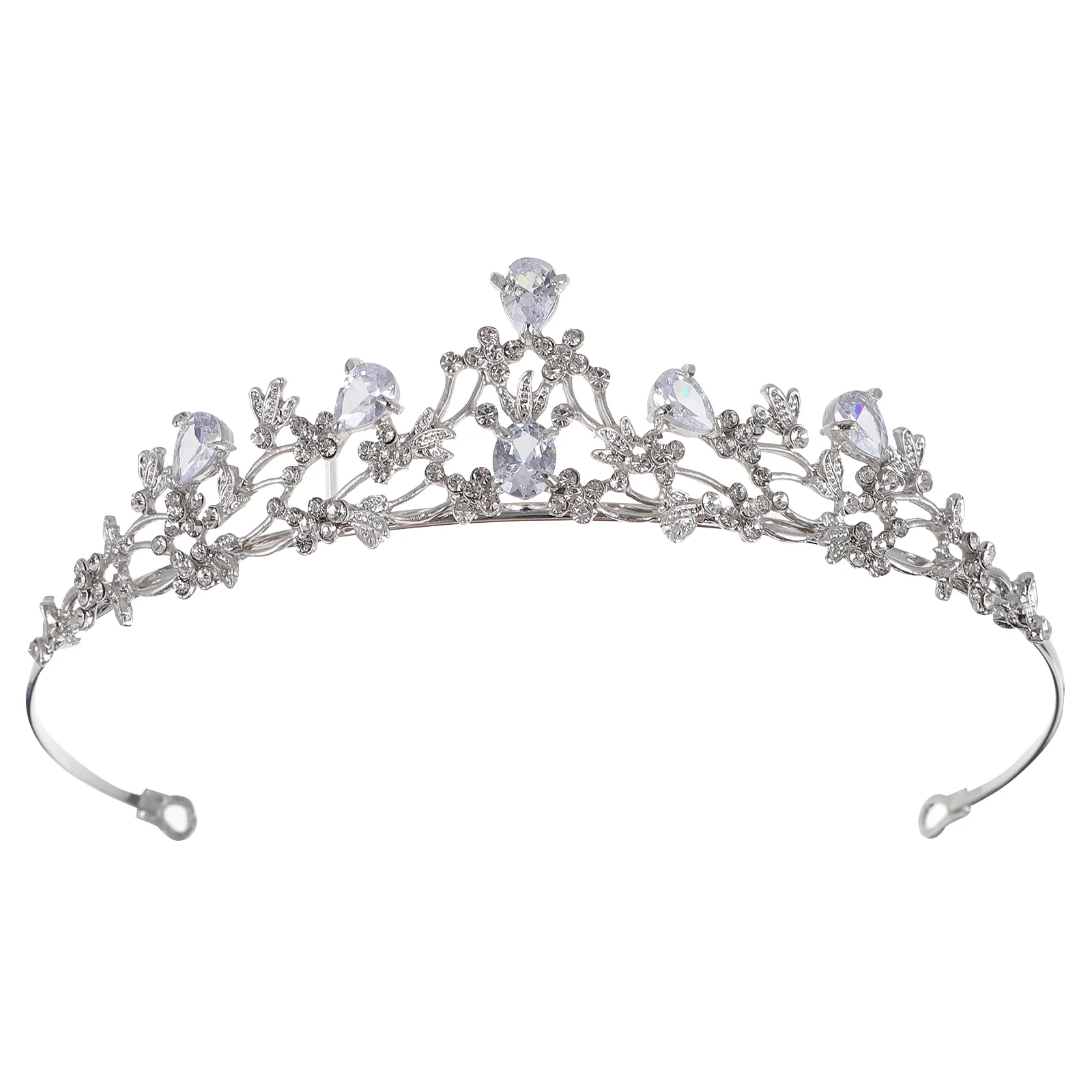 

Zircon Exquisite Crown Bridal Tiara Party Hair Headdress for Wedding Birthday Banquet (White K Zircon Crown)