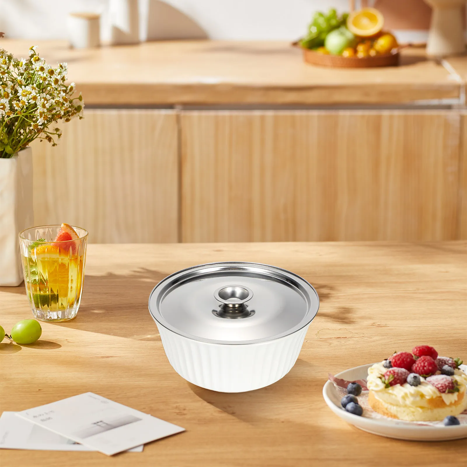 1Pcs 16Cm Stainless Steel Seasoning Pot Lid Premium Moisture-Proof Explosion-Resistant Cover for Tiny Pans Mini Stainless Steel