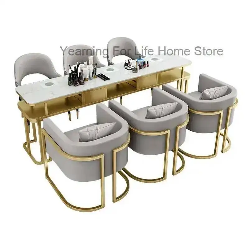 

Manicure Workstation European Dust Table Polish Nail Luxury Nail Table Cabinets Yoocel Tavolo Per Unghie Salon Furniture