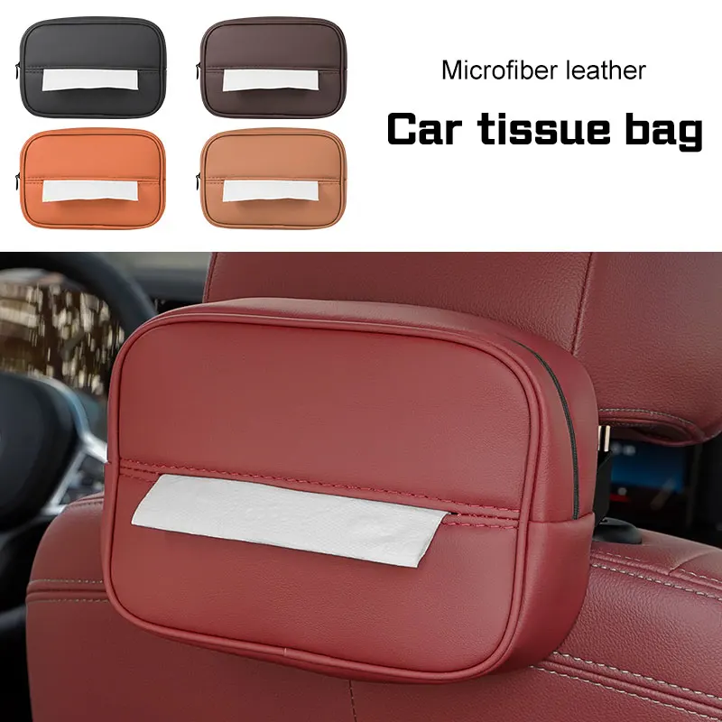 

Car Seat Back Tissue Box For Porsche Panamera Cayenne 992 Taycan 971 911 9YA Macan Boxster Car Armrest Visor Paper Storage Bag