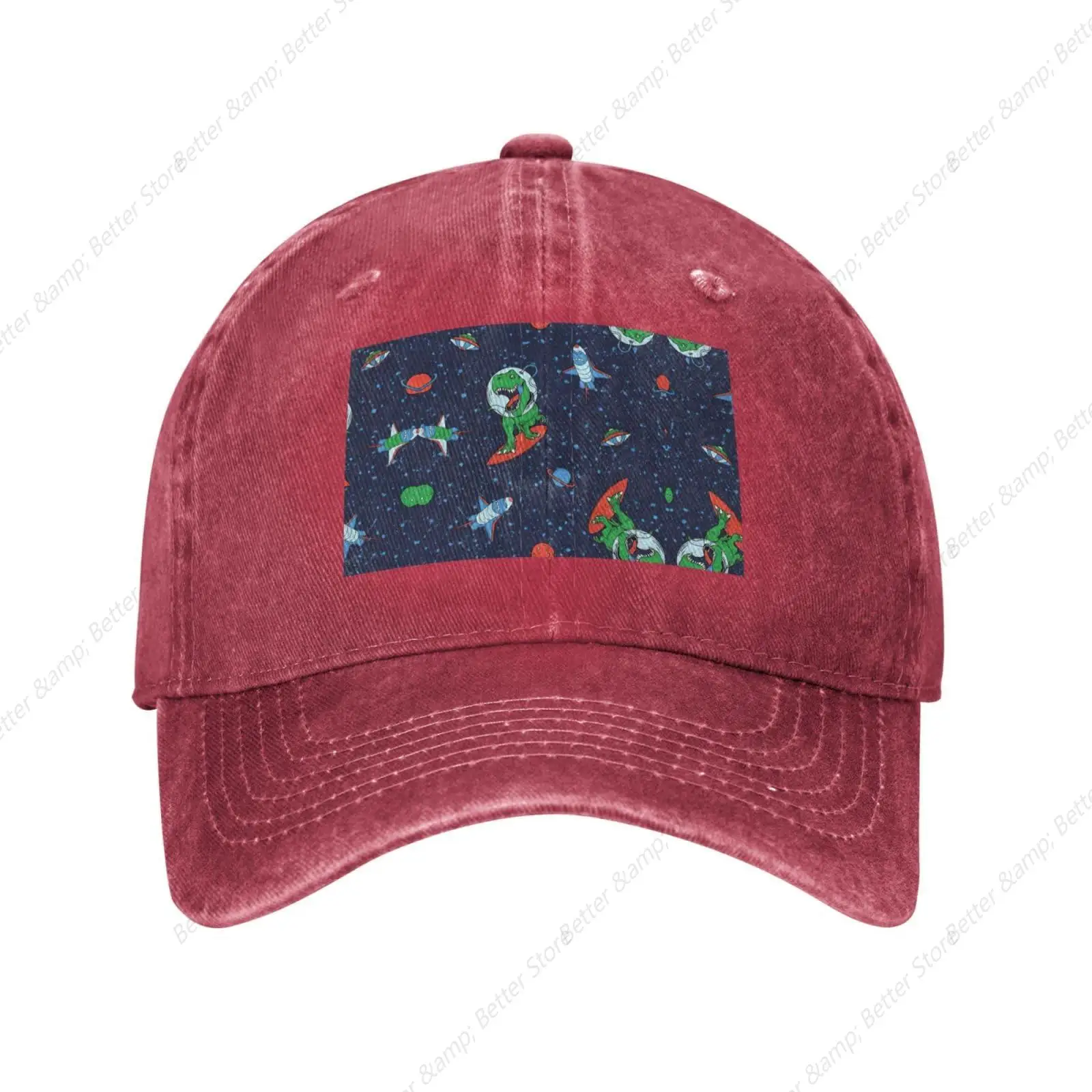 Funny Astronaut Dinosaur Rocket Brim Cap Hip Hop Trucker Hat Men Women Adjustable Baseball Cotton Caps