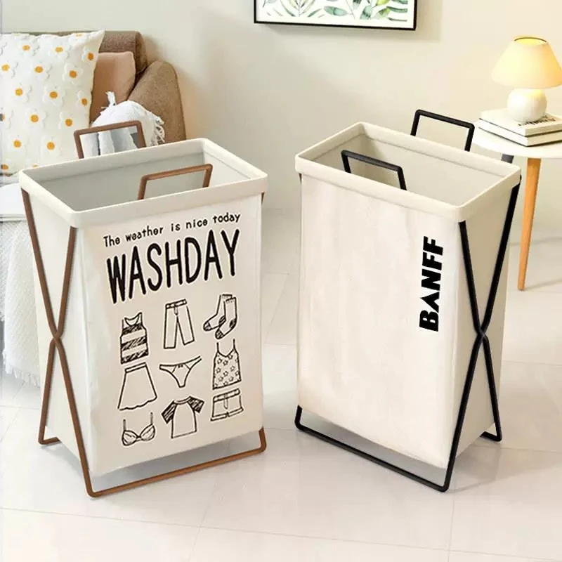 Big Collapsible Laundry Baskets Handle Metal Dirty Clothes Baskets Storage Stackable Cesto De Roupa Suja Clothes Organizer
