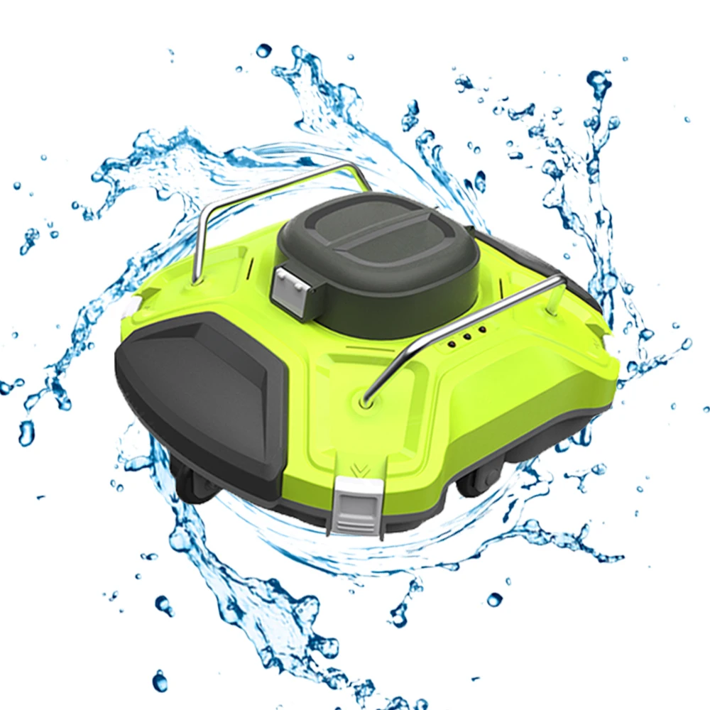 Cordless Robotic Pool Cleaner Pool Vacuum Lasts 180 Mins LED Indicator Self-Parking Ideal For Above/In-Ground Flat Pools