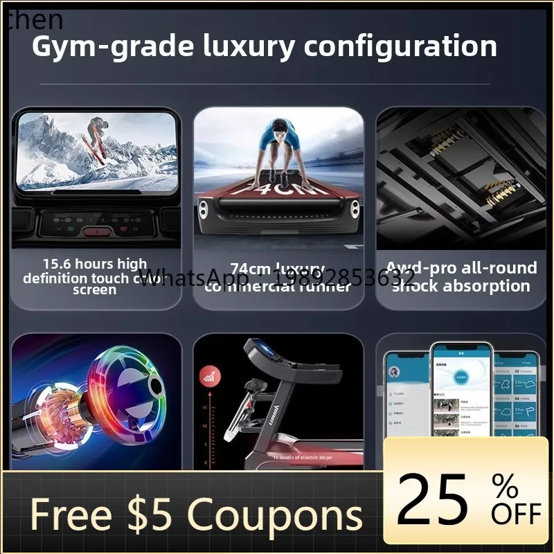 BB  Treadmill Commercial Foldable Silent Sports Home Treadmill Adult Office