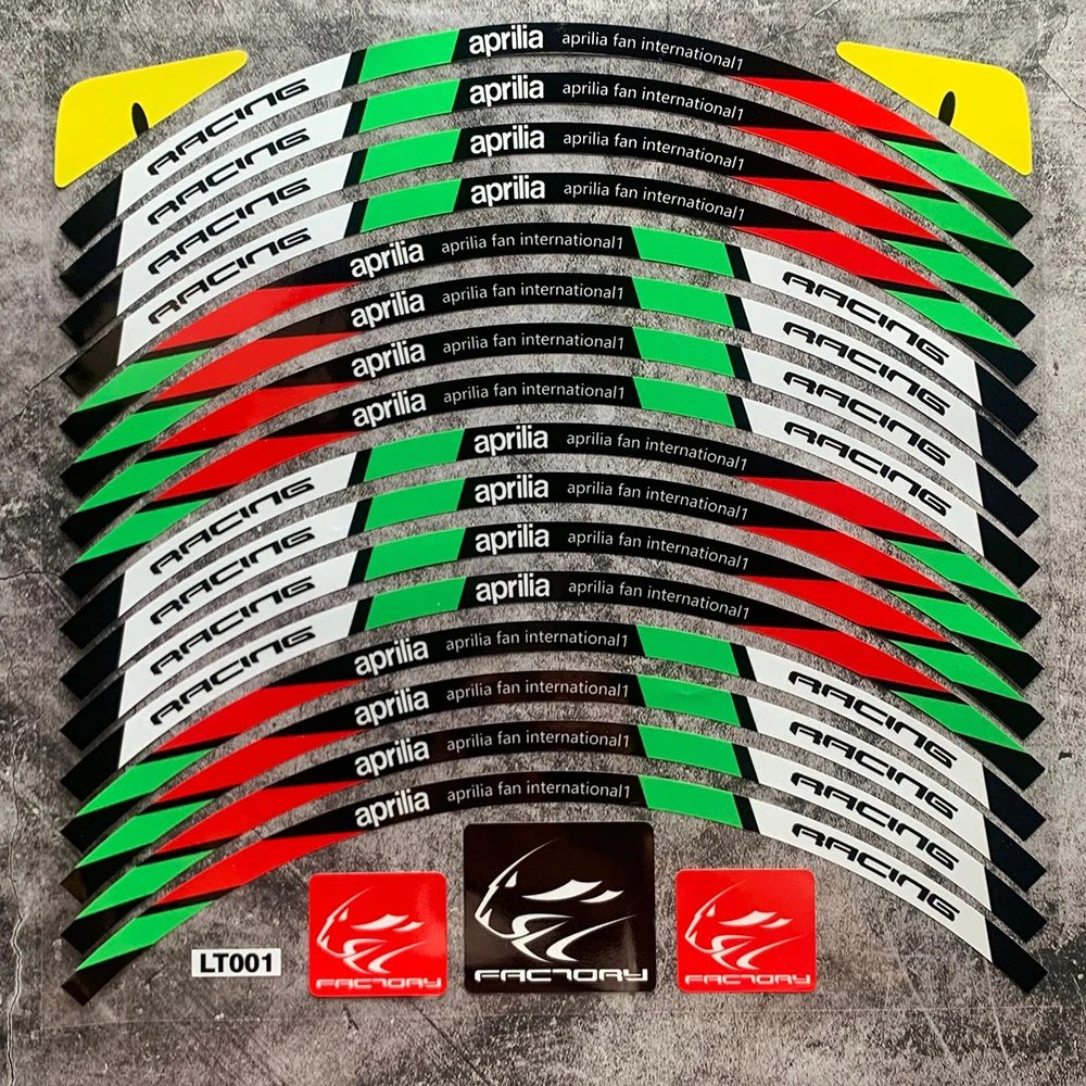 For Aprilia Sticker Reflective Wheel Rim Decals Motorcycle Tape Stickers for Aprilia TUONO V4 1100 RSV4 RS4 GPR250 APR150