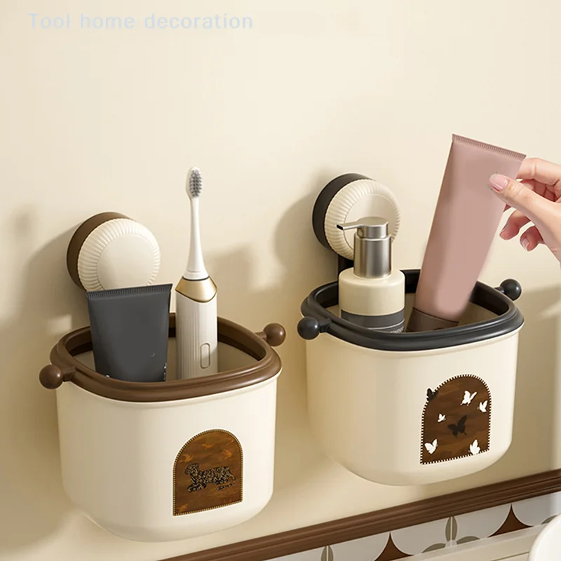 

Подвесная полка для душа, ящик для хранения на присоске, большая емкость и прочная несущая съемная корзина для душа, присоска для ванной комнаты