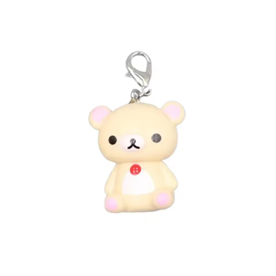 2 قطعة Kawaii Rilakkuma Easy Bear Keyrings Lazybear دمية سلاسل المفاتيح حقيبة الملابس مجتذب الهاتف حبل كيرينغ قلادة أفضل صديق هدية