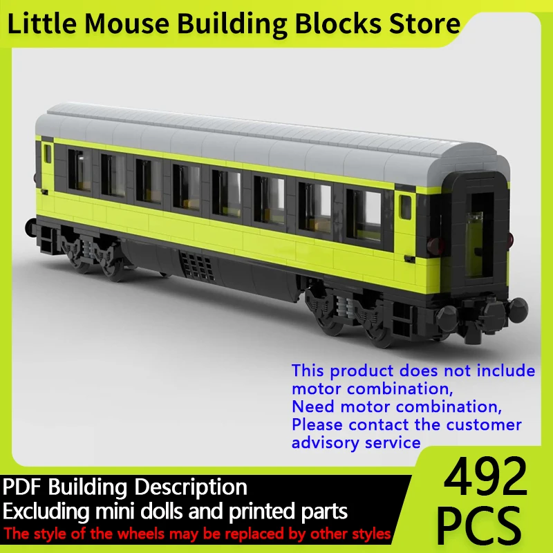 

City Car Model MOC Building Bricks Low Fare Train Passengers Wagon Modular Technology Gifts Holiday Assemble Children Toys Suit