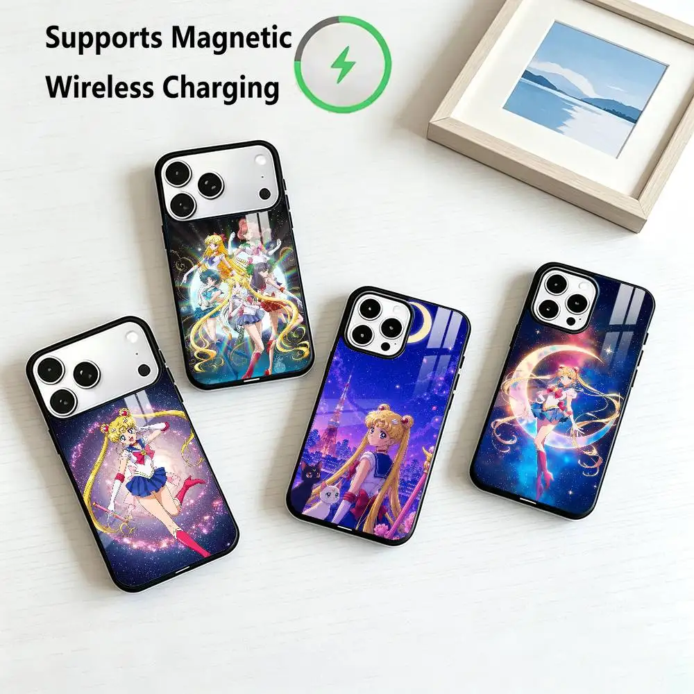 Sailor Moon-S Classic Animation Phone Case For iPhone17,16,15,14,13,12,11 Plus,Pro Allows magnetic wireless charging Gift
