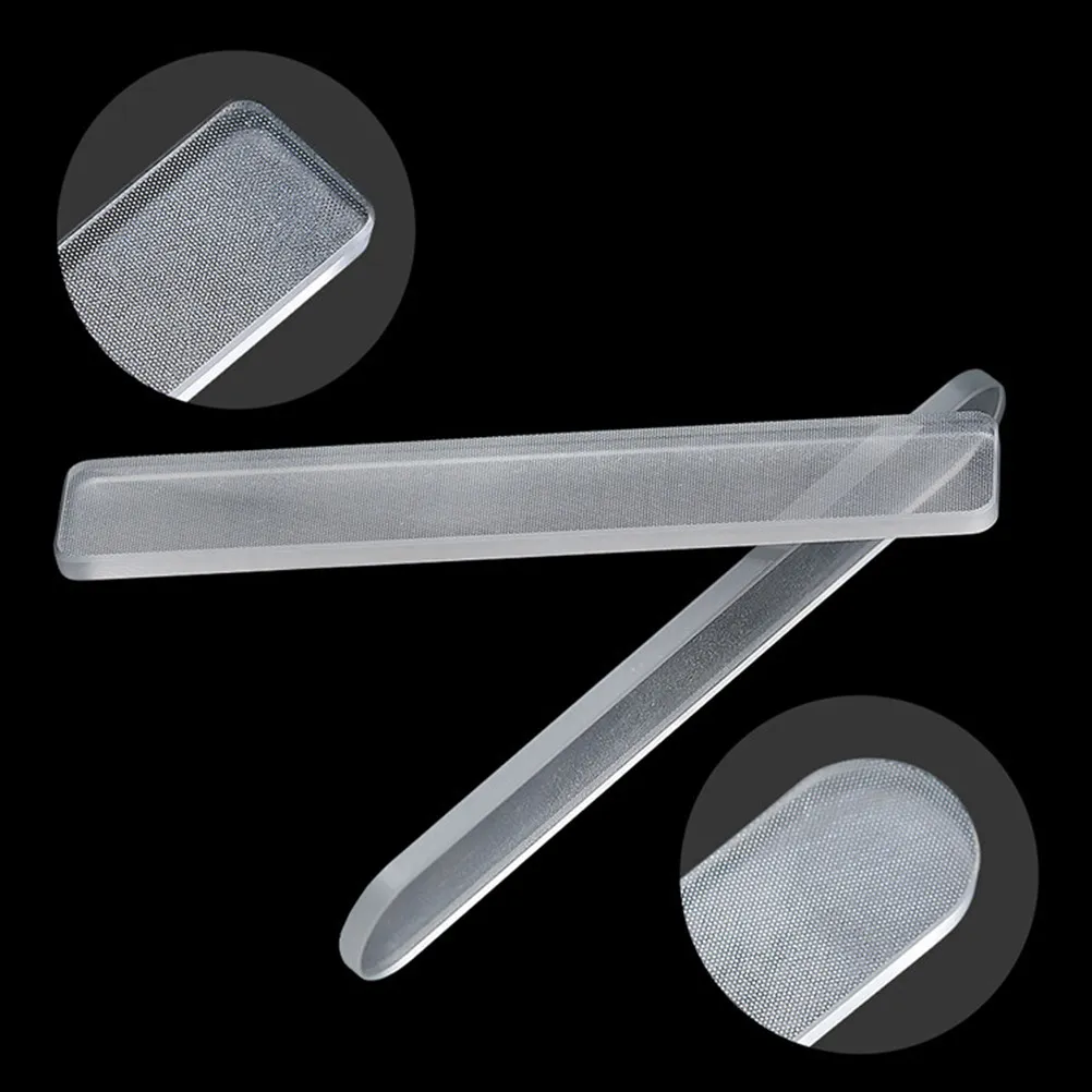 2Pcs Nanometer Nail Files Glass Buffers for Manicuring Sanding Removal Polish Professional Learner Round Square Design