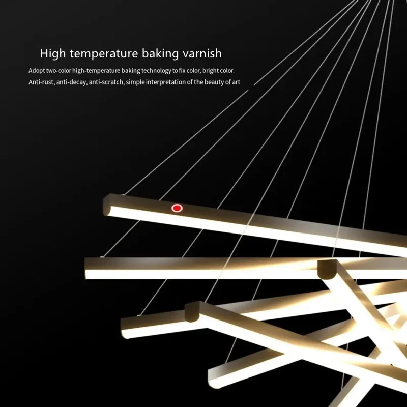 Modern LED Chandeliers Luster Light For stair Hall Dining Room Living Room Pendant Light Duplex Building Indoor Lighting Fixture