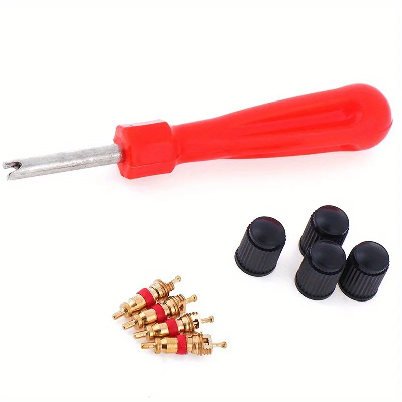 Car Tire Valve Core Tool Set Plastic Handle Removal Tools Wrench Screwdriver Wrench Core Tire Repair Hand Tool for Car