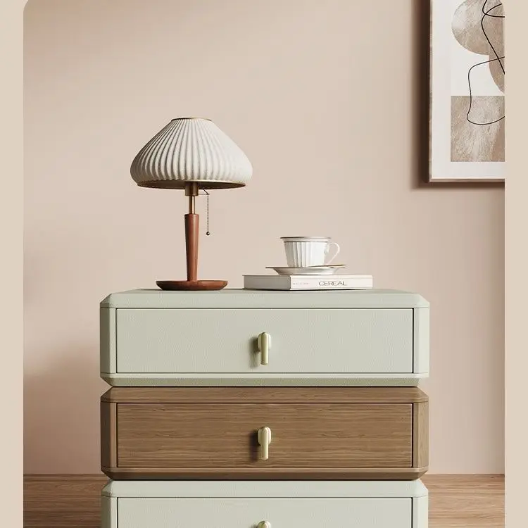 Cream bedroom three-layer rotatable bedside table bedside table simple modern light luxury creative home