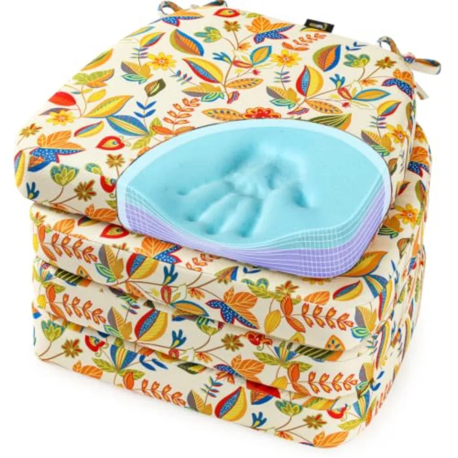 Coolg Gel Memory Foam Chair Cushions, 2.6